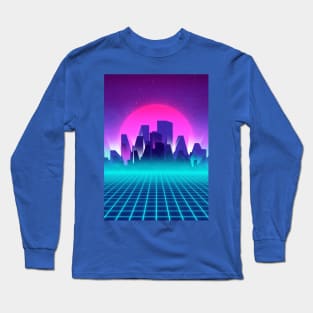 Outrun background Long Sleeve T-Shirt